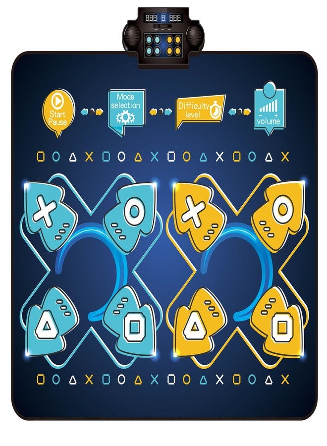 Zitranse 2Player Dance Mat for kids, Electronic Double Dance Mixer Rhythm Step Play Mat,Dance pad Game Toys Music for Girls Boys,Christmas/Festival/Birthday Gifts for Kids,Age 3 4 5 6 7 8 9 10 11 12+ Year Old - Image 1